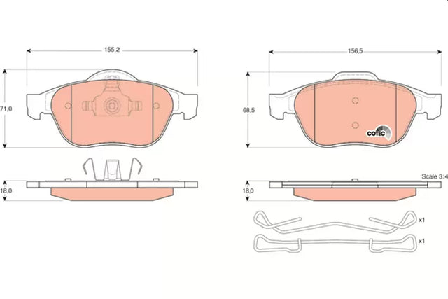 Brake Pad Set, Disc Brake GDB1468 - TRW