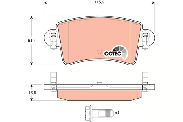 Brake Pad Set, Disc Brake GDB1470 - TRW