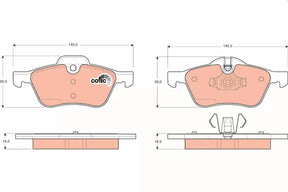Brake Pad Set, Disc Brake GDB1476 - TRW