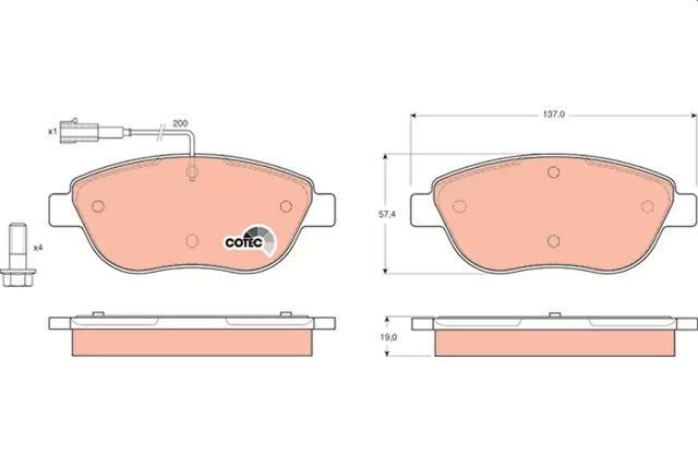 Brake Pad Set, Disc Brake GDB1483 - TRW