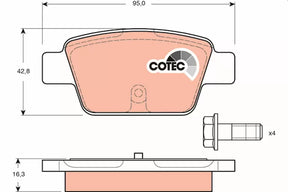 Brake Pad Set, Disc Brake GDB1485 - TRW