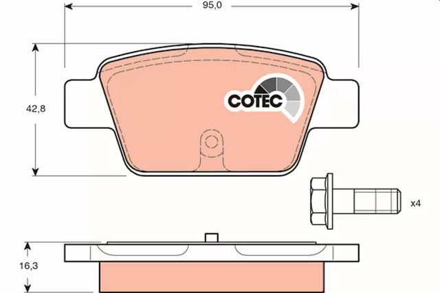 Brake Pad Set, Disc Brake GDB1485 - TRW