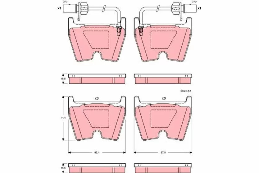 Brake Pad Set, Disc Brake GDB1507 - TRW