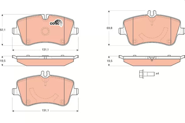 Brake Pad Set, Disc Brake GDB1514 - TRW