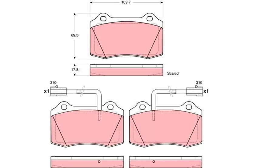 Brake Pad Set, Disc Brake GDB1519 - TRW