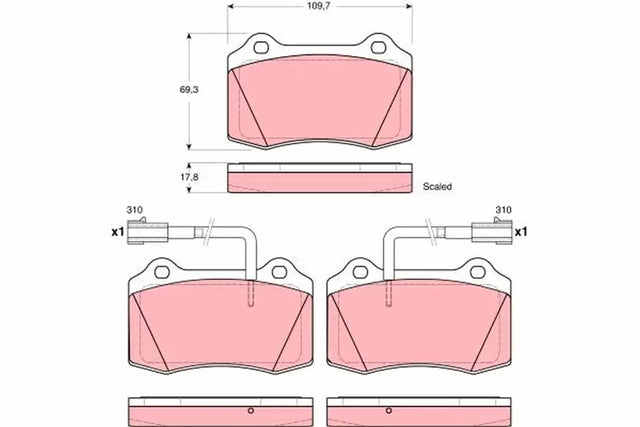Brake Pad Set, Disc Brake GDB1519 - TRW