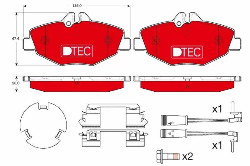 Brake Pad Set, Disc Brake GDB1542DTE - TRW
