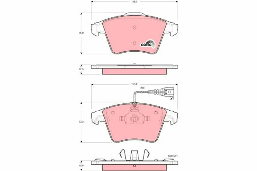 Brake Pad Set, Disc Brake GDB1556 - TRW