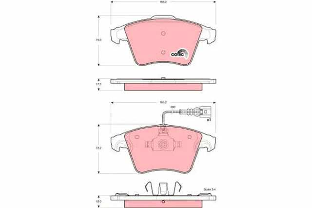 Brake Pad Set, Disc Brake GDB1556 - TRW
