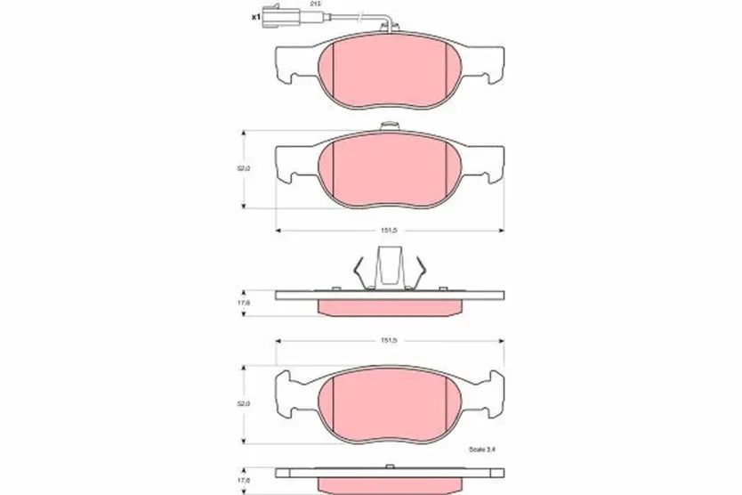 Brake Pad Set, Disc Brake GDB1564 - TRW