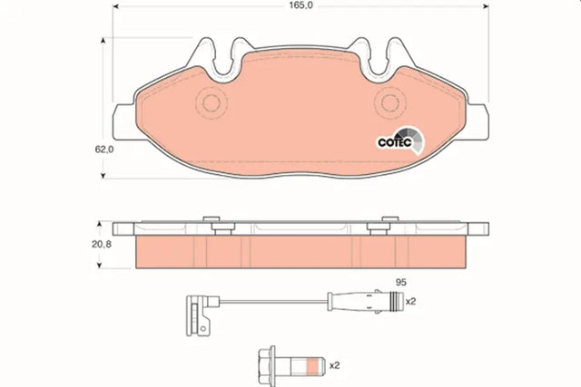 Brake Pad Set, Disc Brake GDB1600 - TRW