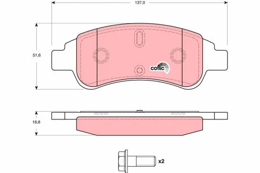 Brake Pad Set, Disc Brake GDB1623 - TRW