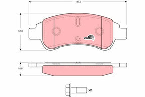Brake Pad Set, Disc Brake GDB1623 - TRW