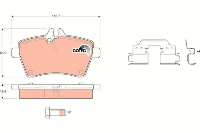 Brake Pad Set, Disc Brake GDB1629 - TRW