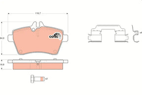 Brake Pad Set, Disc Brake GDB1630 - TRW