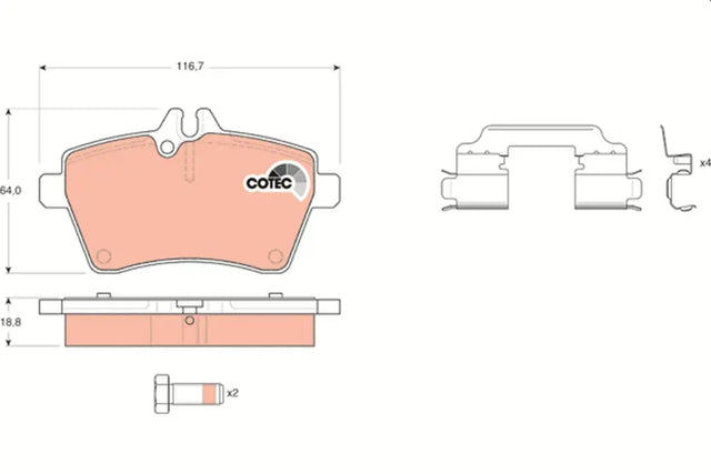 Brake Pad Set, Disc Brake GDB1630 - TRW