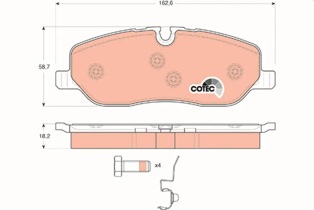 Brake Pad Set, Disc Brake GDB1631 - TRW