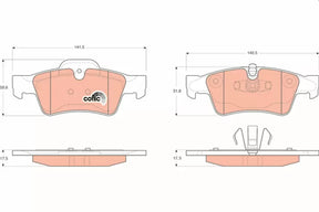 Brake Pad Set, Disc Brake GDB1643 - TRW