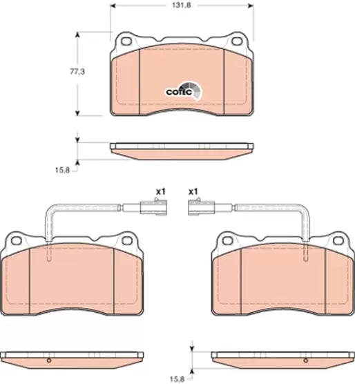 Brake Pad Set, Disc Brake GDB1648 - TRW