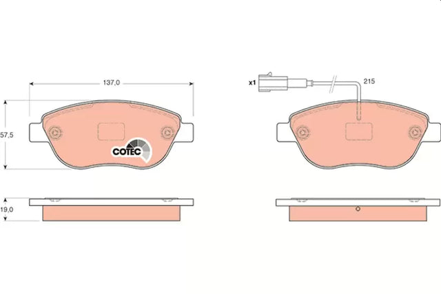 Brake Pad Set, Disc Brake GDB165 - TRW