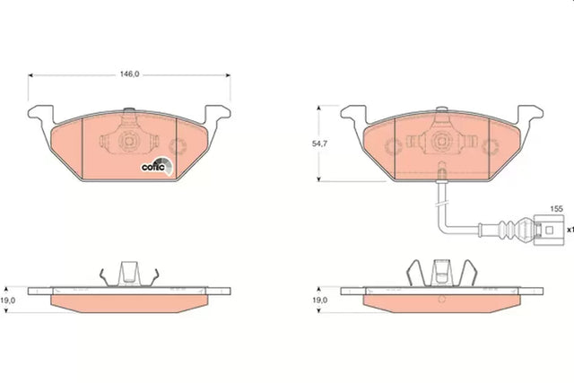 Brake Pad Set, Disc Brake GDB1658 - TRW