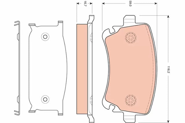 Brake Pad Set, Disc Brake GDB1661 - TRW