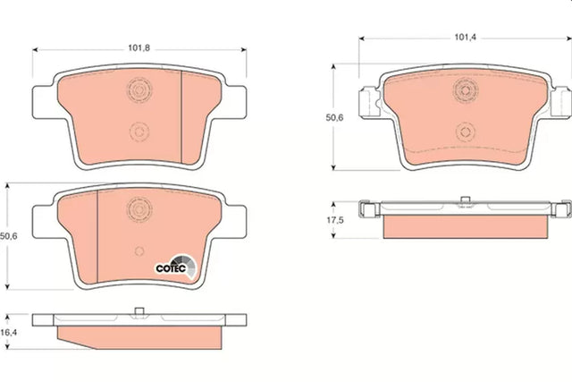 Brake Pad Set, Disc Brake GDB1665 - TRW