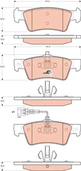 Brake Pad Set, Disc Brake GDB1671 - TRW