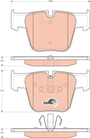 Brake Pad Set, Disc Brake GDB1674 - TRW