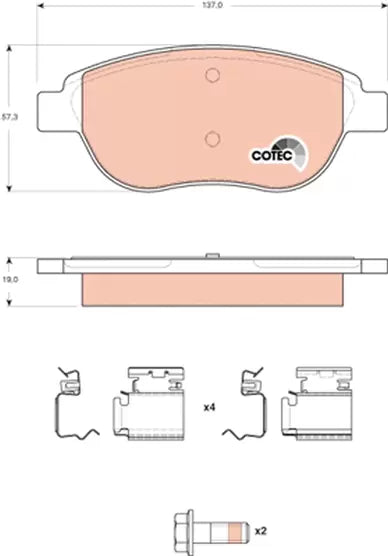 Brake Pad Set, Disc Brake GDB1676 - TRW