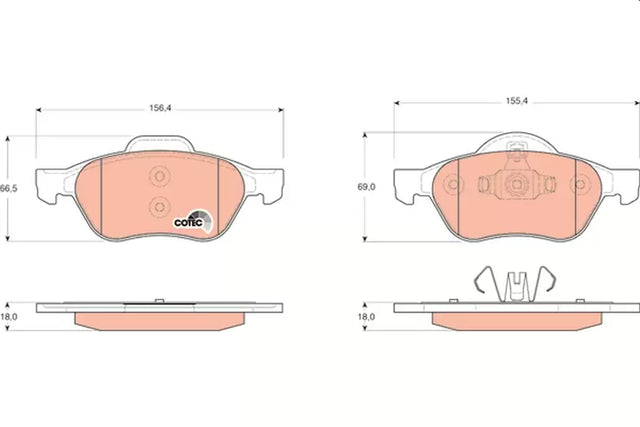 Brake Pad Set, Disc Brake GDB1687 - TRW