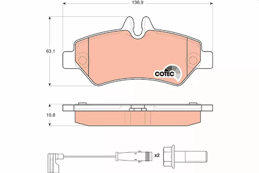 Brake Pad Set, Disc Brake GDB1697 - TRW