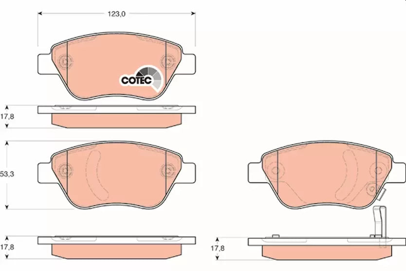 Brake Pad Set, Disc Brake GDB1700 - TRW