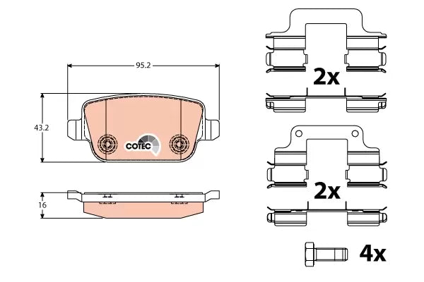 Brake Pad Set, Disc Brake GDB1708 - TRW