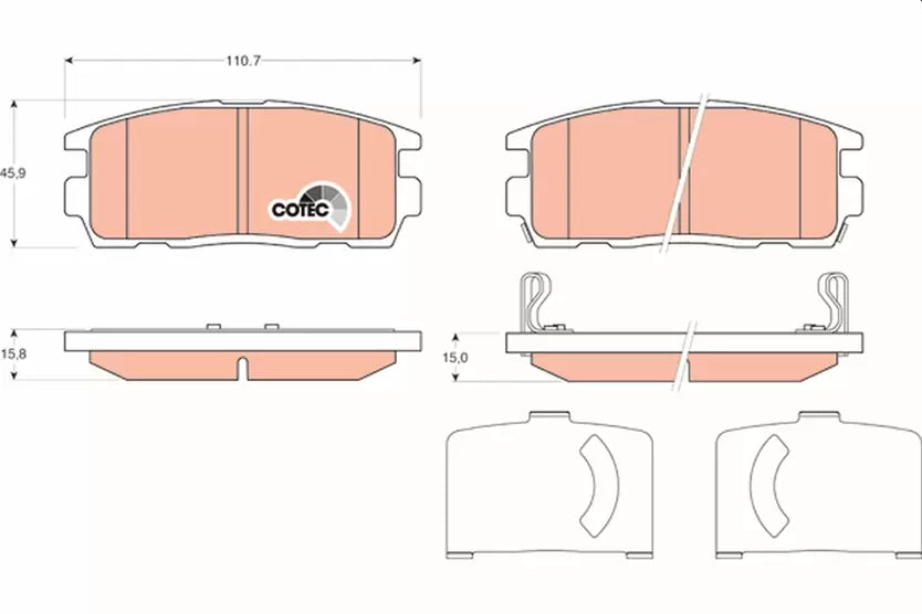 Brake Pad Set, Disc Brake GDB171 - TRW