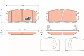 Brake Pad Set, Disc Brake GDB171 - TRW