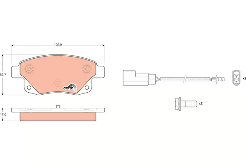 Brake Pad Set, Disc Brake GDB1725 - TRW