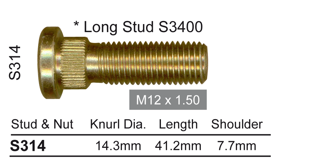 Wheel Stud S314 - Nice Products | Universal Auto Spares