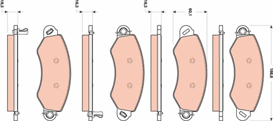 Brake Pad Set, Disc Brake GDB1744 - TRW
