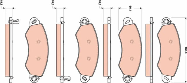 Brake Pad Set, Disc Brake GDB1744 - TRW