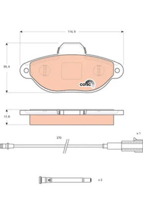 Brake Pad Set, Disc Brake GDB1745 - TRW