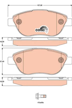 Brake Pad Set, Disc Brake GDB1750 - TRW