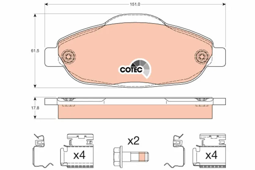 Brake Pad Set, Disc Brake GDB1761 - TRW