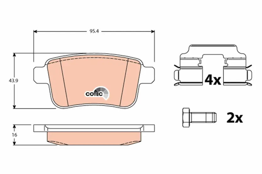 Brake Pad Set, Disc Brake GDB1786 - TRW