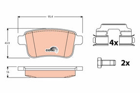 Brake Pad Set, Disc Brake GDB1786 - TRW
