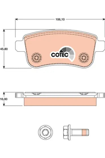 Brake Pad Set, Disc Brake GDB1791 - TRW