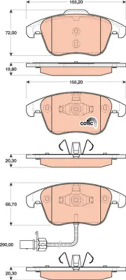 Brake Pad Set, Disc Brake GDB1814 - TRW