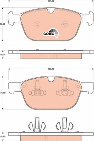 Brake Pad Set, Disc Brake GDB1821 - TRW