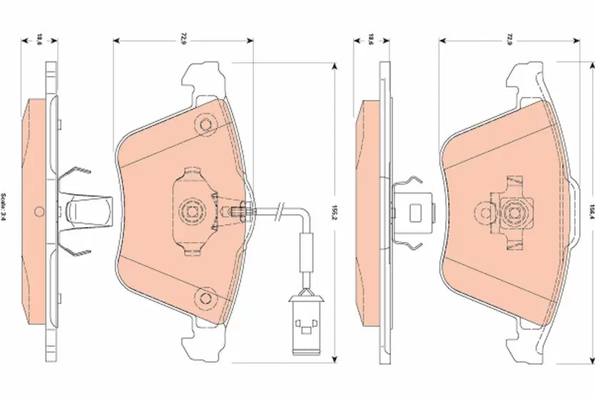 Brake Pad Set, Disc Brake GDB1832 - TRW