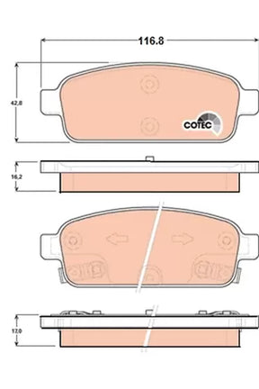 Brake Pad Set, Disc Brake GDB184 - TRW